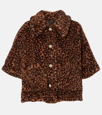 Leopard-printed alpaca, wool, and silk cape | Max Mara
