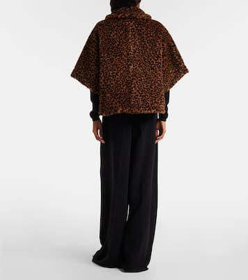 Leopard-printed alpaca, wool, and silk cape | Max Mara