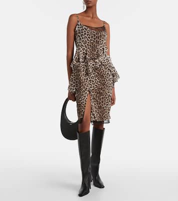 Leopard-print ruffled silk camisole | Jacques Wei