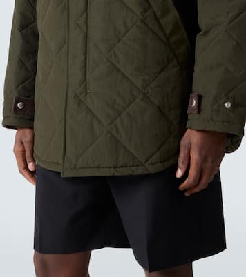 Corduroy-trimmed quilted hooded jacket | Comme des Garçons Homme