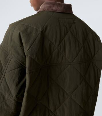 Corduroy-trimmed quilted hooded jacket | Comme des Garçons Homme
