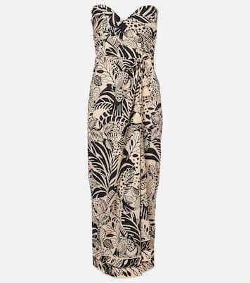 Robe midi Collina imprimée en coton | Poupette St Barth