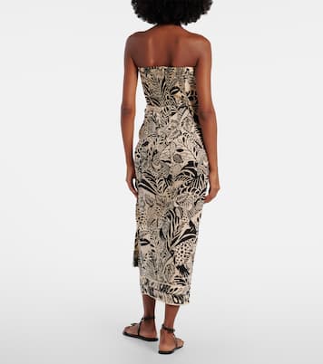 Robe midi Collina imprimée en coton | Poupette St Barth