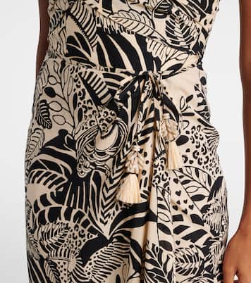 Robe midi Collina imprimée en coton | Poupette St Barth