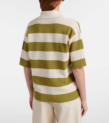 Ami de Cœur striped cotton polo shirt | Ami Paris