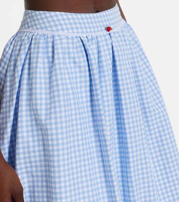 Gonna midi Alba in popeline di cotone a quadri | Bananhot