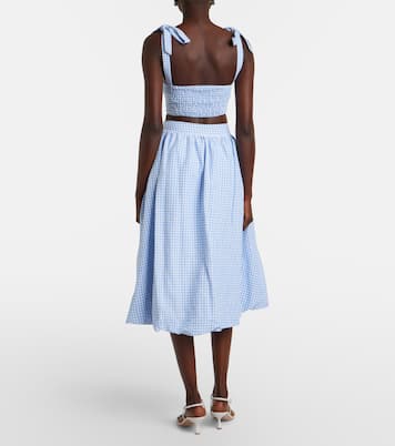Gonna midi Alba in popeline di cotone a quadri | Bananhot