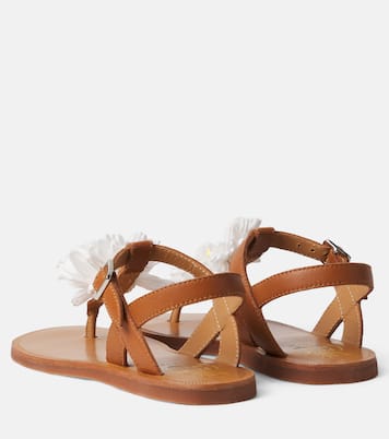 Sandales à entre-doigts Plagette en cuir | Pom d'Api