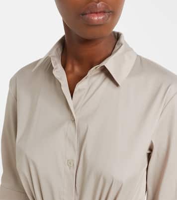 Cognac cotton-blend midi dress | Max Mara