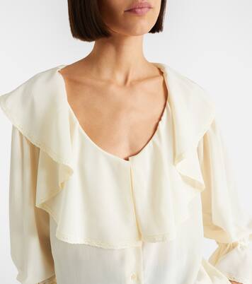 Top aus Seide mit Spitze | Chloé