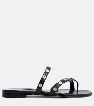 Irafli embellished leather thong sandals | Manolo Blahnik