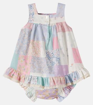 Baby Ayla and Silla cotton dress and bloomers set | Wheat