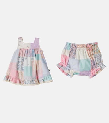 Baby Ayla and Silla cotton dress and bloomers set | Wheat