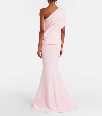 Elyna one-shoulder crêpe gown | Safiyaa