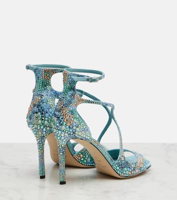 Azia embellished satin sandals | Jimmy Choo