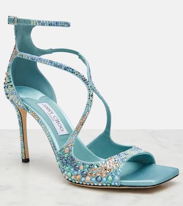 Azia embellished satin sandals | Jimmy Choo