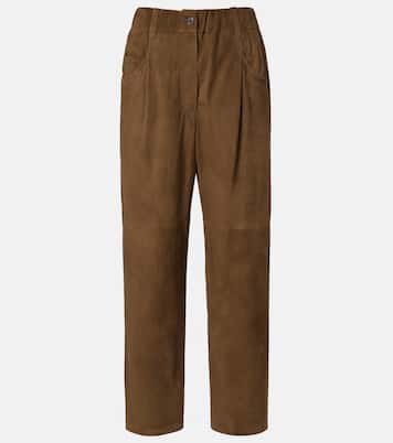 Monili suede straight pants | Brunello Cucinelli