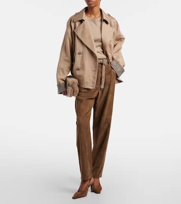 Monili suede straight pants | Brunello Cucinelli