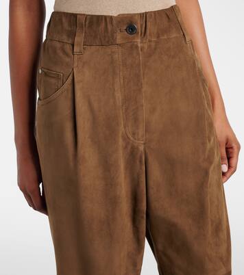Monili suede straight pants | Brunello Cucinelli