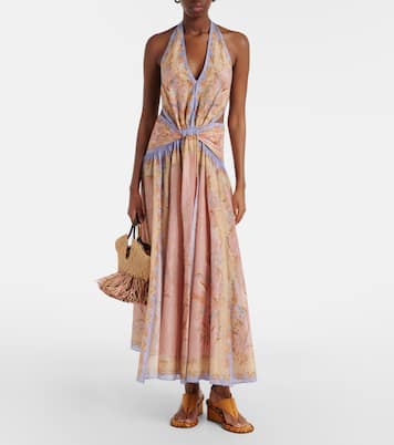 Robe longue Indra en coton et soie mélangés | Zimmermann