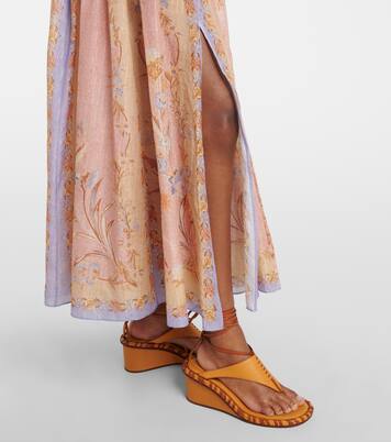 Robe longue Indra en coton et soie mélangés | Zimmermann