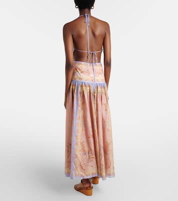 Robe longue Indra en coton et soie mélangés | Zimmermann