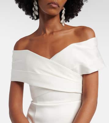 Bridal Blaise off-shoulder satin gown | Rebecca Vallance