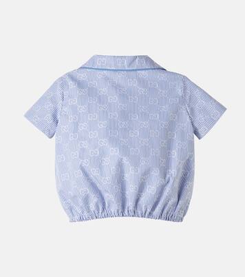 Baby GG striped cotton poplin shirt | Gucci Kids