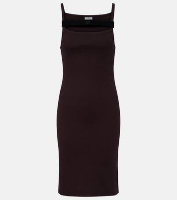 Ribbed-knit cotton jersey midi dress | Courrèges