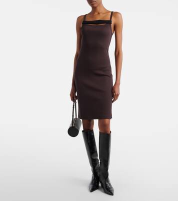 Ribbed-knit cotton jersey midi dress | Courrèges