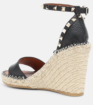 Sandales compensées Rockstud en cuir | Valentino Garavani