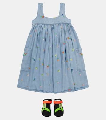 Robe en jean avec broderies à fleurs | Stella McCartney Kids
