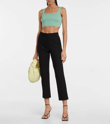 Top raccourci en soie mélangée | Oscar de la Renta