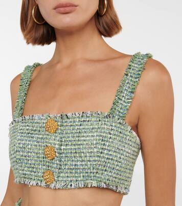 Embellished bouclé bralette | Self-Portrait