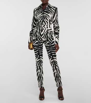 Zebra-print high-rise drill pants | Dolce&Gabbana
