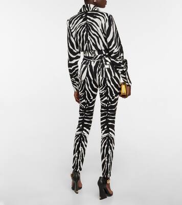 Zebra-print high-rise drill pants | Dolce&Gabbana
