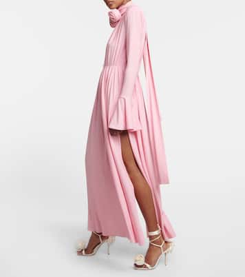 Floral-appliqué satin sandals | Magda Butrym