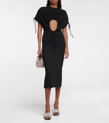 Vestido midi de algodón con abertura | Christopher Kane