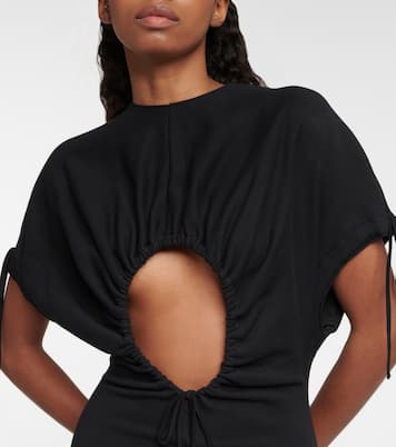 Vestido midi de algodón con abertura | Christopher Kane