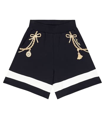 Embroidered cotton jersey shorts | Monnalisa