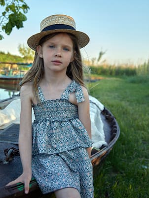 Mallorca printed smocked dress | Suncracy