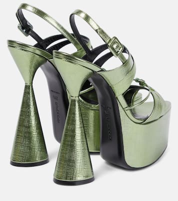 Belle metallic leather platform sandals | D'Accori