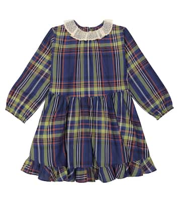 Thays tartan cotton dress  | Bonpoint