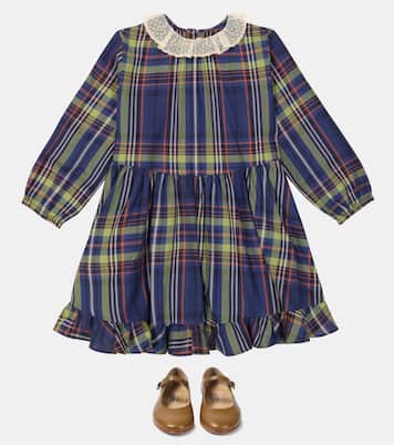 Thays tartan cotton dress  | Bonpoint