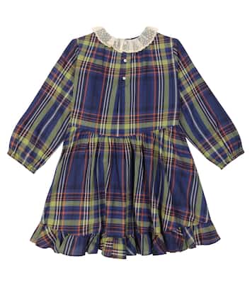 Thays tartan cotton dress  | Bonpoint