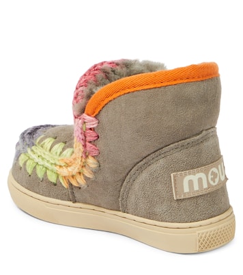 Crochet-trimmed suede sneakers | Mou Kids