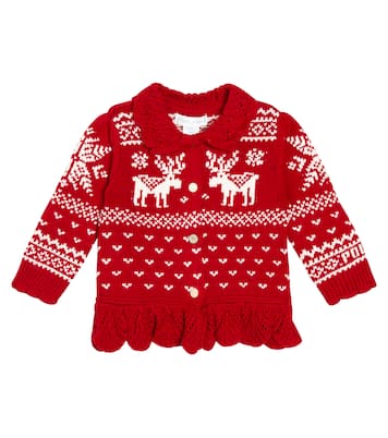 Baby intarsia cotton and wool cardigan | Polo Ralph Lauren Kids