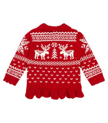 Baby intarsia cotton and wool cardigan | Polo Ralph Lauren Kids