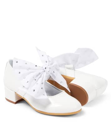 Bow-detail patent leather Mary Jane pumps | Monnalisa