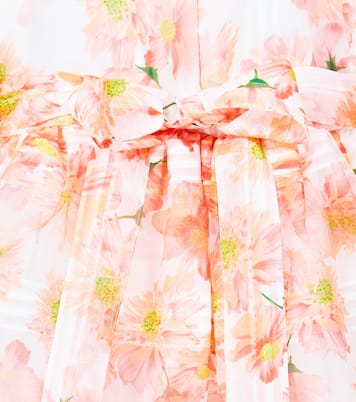 Puff-sleeve floral chiffon dress | Paade Mode